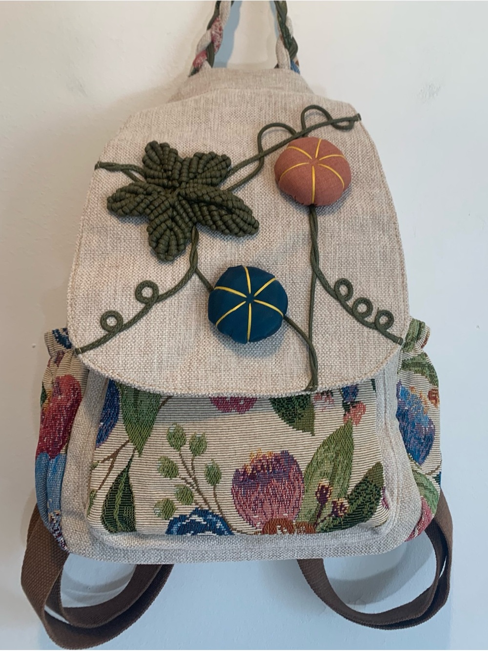 Cute Boho Small Backpack Handknit Bag